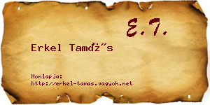 Erkel Tamás névjegykártya